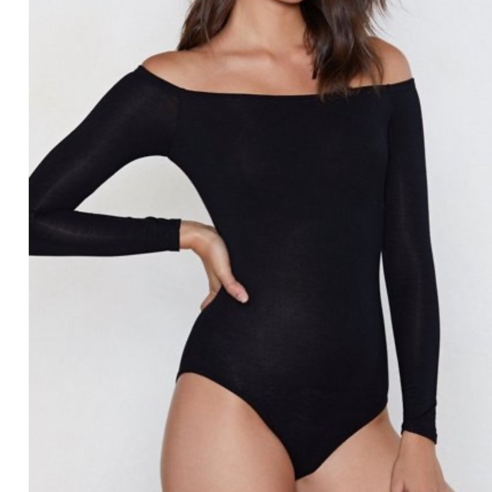 Nasty Gal Black Off The Shoulder Bodysuit